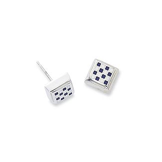 Sterling Silver Initial Stud Earrings N